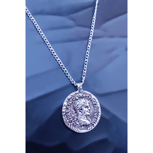 The Collection Antik Gümüş Kaplama Çift Taraflı Sezar Roma Sikkesi Kolye