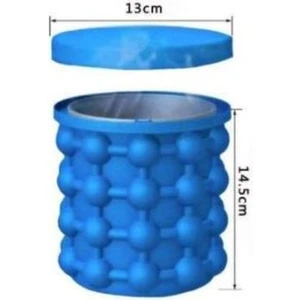 Taşınabilir Silikon Buz Makinesi Hızlı Soğuk Buz Kova Buz Küpü Depolama Silikon Kova Mutfak Aracı | Dondurma Makineleri 10.5 * 10.3 Cm, Mavi (Yurt Dışından)