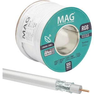 Rg6/u6 1.00 mm 64*0.12 Tel Ccs Makaralı Anten Kablosu (100 Metre)