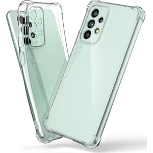 Case World Samsung Galaxy A73 ile Uyumlu Kapak Kamera Korumalı Şeffaf Airbag Antishock Köşe Korumalı Silikon ile Uyumlu Kılıf