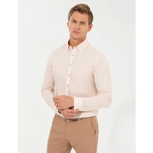 Pierre Cardin Erkek Açık Sarı Slim Fit Uzun Kollu Gömlek 50247542-VR004