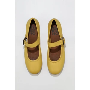 Bueno Shoes Sarı Deri Kadın Düz Babet