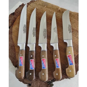 5li Kasap, Kurban ve Mutfak Seti Et Ekmek Sebze Meyve Soğan Et Şef Bıçağı Kasap Bıçağı Kaymaz Saplı