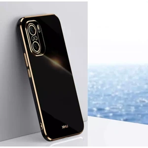 M.TK Moveteck Xiaomi Redmi Note 10 Pro Uyumlu Kılıf Kamera Lens Korumalı Parlak Gold Kenarlı Yumuşak Renkli Silikon