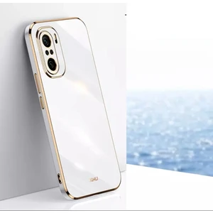 M.TK Moveteck Xiaomi Redmi Note 10 Pro Uyumlu Kılıf Kamera Lens Korumalı Parlak Gold Kenarlı Yumuşak Renkli Silikon