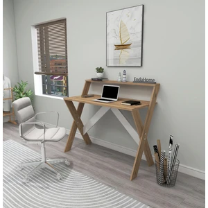 Enda Home X Ayaklı Raflı Ders Çalışma Masası 50x90 cm Çam