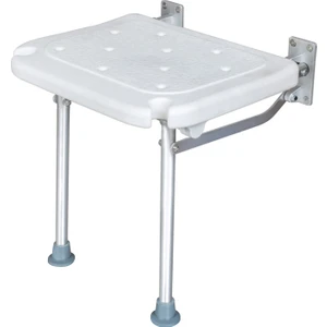 Kkmoon Katlanır Duş Tezgahı Duvara Monte Flip-Up Banyo Oturağı - Beyaz / Gümüş (Yurt Dışından)