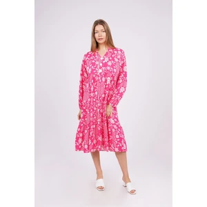 Pembe Desenli Elbise
