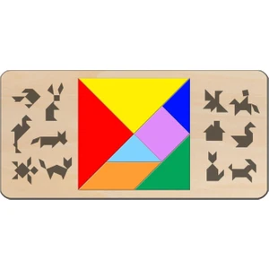 Ahşap Tangram Zeka Oyunu Strateji Eğitici Zeka Geliştirici Oyun