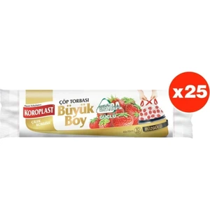 Çilek Büzgülü Büyük Çöp Torbası 10'lu x 25 Paket (65*70)