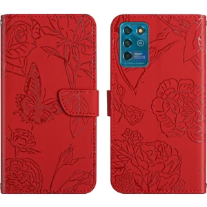 Zte Blade V30 Vita Red Için Şakayık Deri Kılıf (Yurt Dışından)