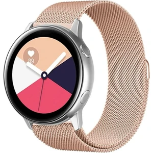 M.TK Moveteck Samsung Galaxy Watch 4 Kordon 40-42-44-46 mm Metal Hasır Kordon Manyetik (22MM) Kayış Metal Örgü Solo