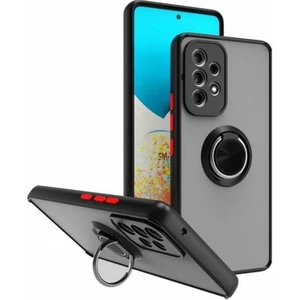 Samsung Galaxy A33 Kılıf Silikon Montreal Yüzüklü Standlı + Temperli Cam