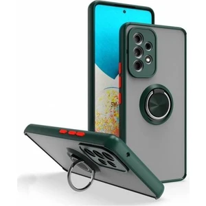 Samsung Galaxy A33 Kılıf Silikon Montreal Yüzüklü Standlı + Temperli Cam