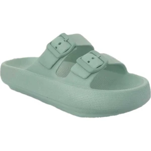 E282 Mint Kadın Tokalı Plaj Terlik