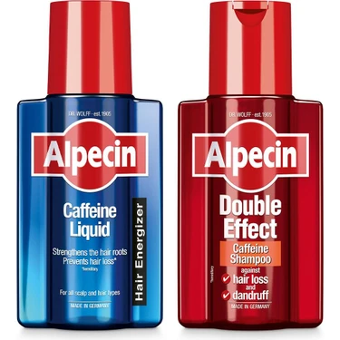 Alpecin Doubleeffect Dökülme&Kepek  Şampuan 200ml + Caffeine Liquid-Dökülme  Losyon 200