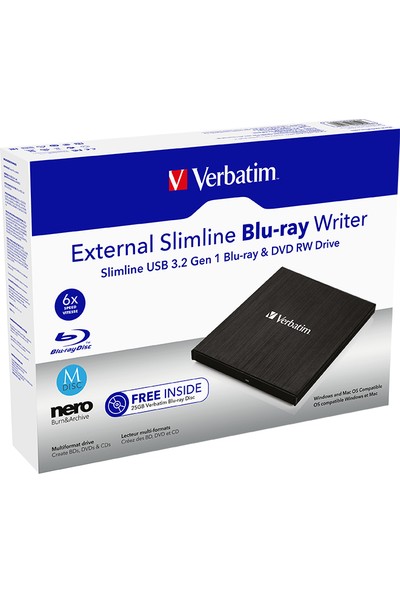 Verbatim External Slimline Mobil Blu-Ray Yazıcı