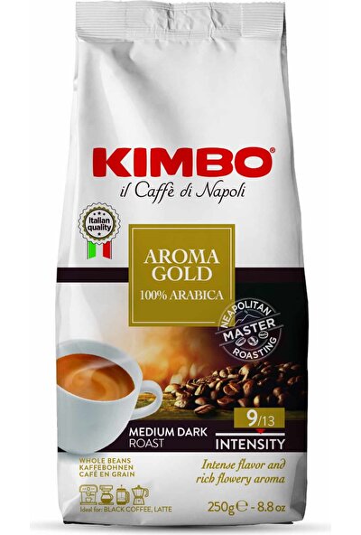 Kimbo Aroma Gold 100 % Arabica Çekirdek Kahve 250 gr