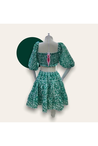 Lrf Çiçekli Elbise S - Yeşil