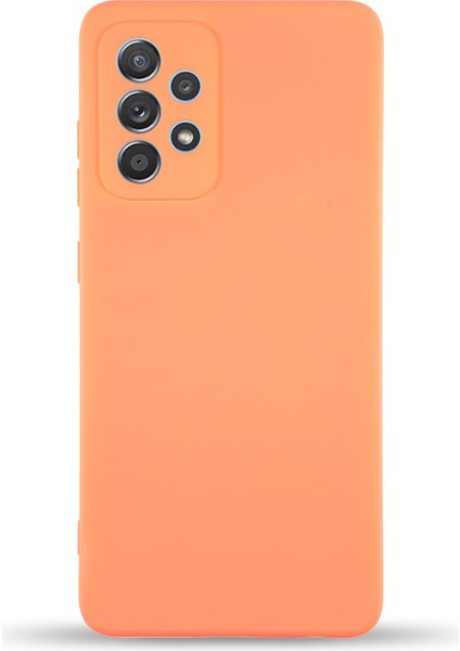 Samsung Galaxy A23 ile Uyumlu Kapak Içi Kadife Kamera Korumalı Lansman Silikon ile Uyumlu Kılıf - Turuncu