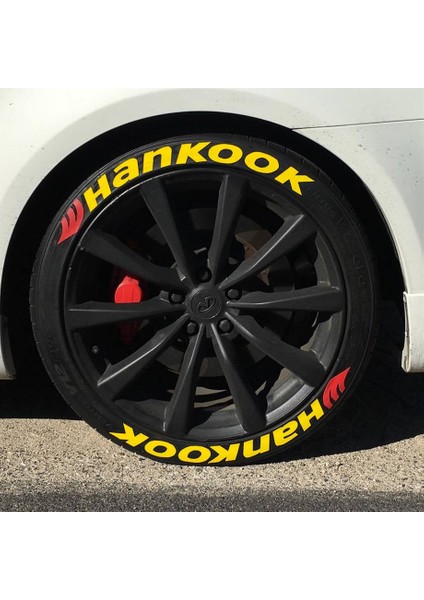 Hankook Sarı Kalıcı Lastik Yazısı Hankook Sticker 4 Kit