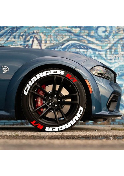 Charger Rt Beyaz Kalıcı Lastik Yazısı Charger Rt Sticker 8 Kit Büyük Boy