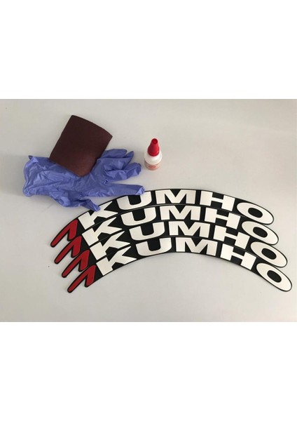 Kumho Beyaz Kalıcı Lastik Yazısı Kumho Sticker 8 Kit Büyük Boy