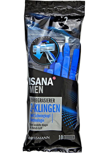 Isana Men Tıraş Bıçağı 2 Bıçaklı, Tek Kullanımlık 10'lu