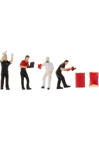1:64 Sokak Sahnesi Diorama Figürler Bebek Set Reçine Karakter Modeli Düzen Accs Siyah (Yurt Dışından)
