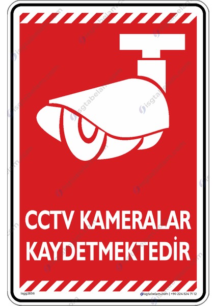 Cctv Kameralar Kaydetmektedir/25x35cm/Etiket