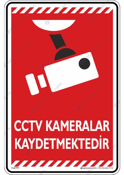 Cctv Kameralar Kaydetmektedir/35x50cm/Etiket