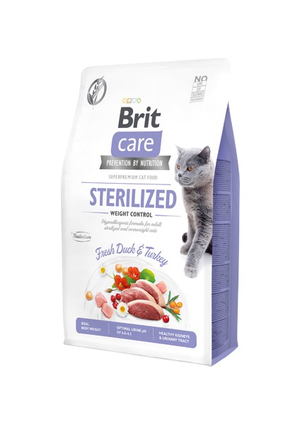 Tahılsız Ördek ve Hindi Etli Kısırlaştırılmış Diyet Yetişkin Kedi Maması 2 kg