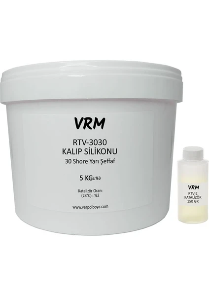 VRM Vernikrecinemarketi Rtv-2 Yarı Şeffaf - Sert Kalıp Silikonu (30 Shore) - 5 kg