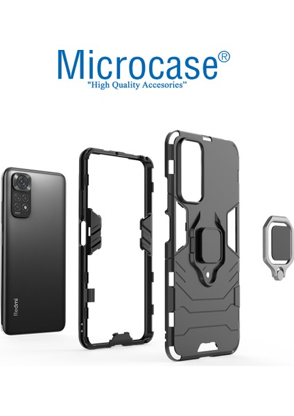Xiaomi Redmi Note 11 Batman Yüzüklü Armor Kılıf - Siyah modelleri