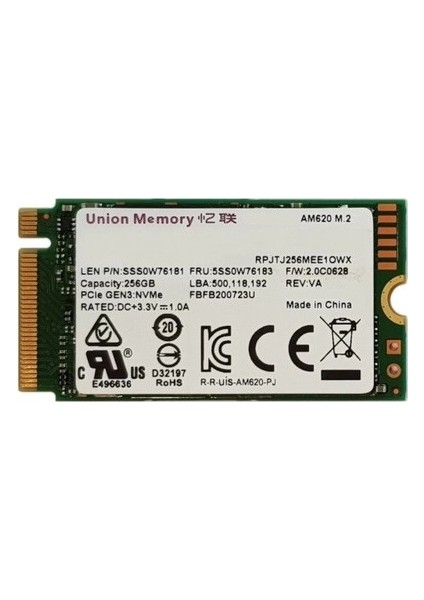 AM620 256GB M.2 Nvme SSD