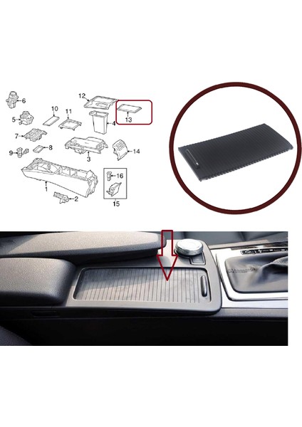 BDP1132 Mercedes W204 E W207 W212 Için Orta Konsol Bardak Tutucu Sürgü Panjur Kapağı 20468047089051