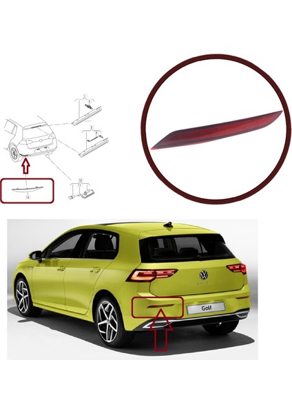 BSP1069 Vw Golf 7.5 8 E-Golf Variant 4motion R32 Gtı Için Arka Tampon Reflektörü Sol 5G0945105C