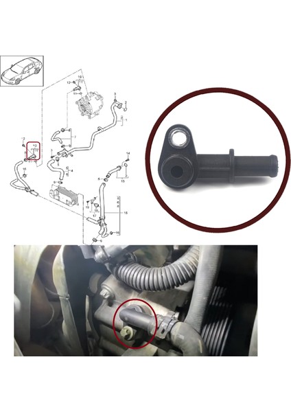 BHC656 Porsche Cayenne Panamera Için Su Soğutma Alternatör Hortumu Bağlantı Parçası Baypas Hattı Adaptörü 94810646200