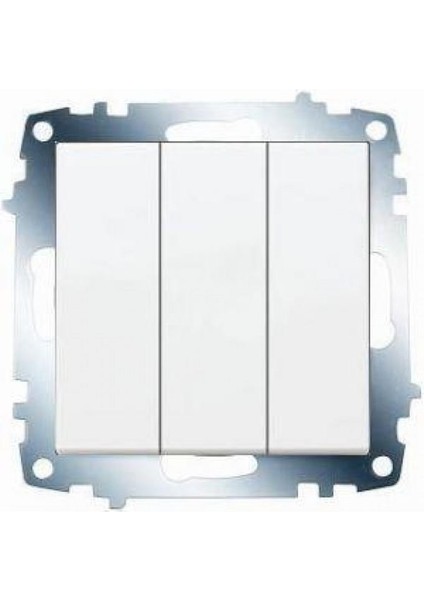 Üçlü Anahtar 1+3 Beyaz Karea