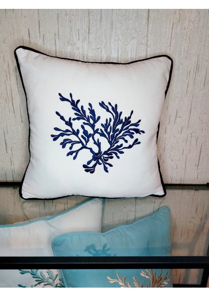 Nakışhomedesign Mercan Model Nakış Işlemelı45 x 45 cm Kırlentkılıfı