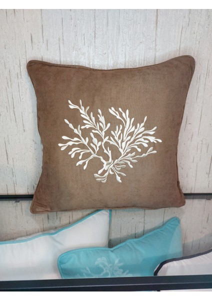 Nakışhomedesign Mercan Model Nakış Işlemelı45 x 45 cm Kırlentkılıfı
