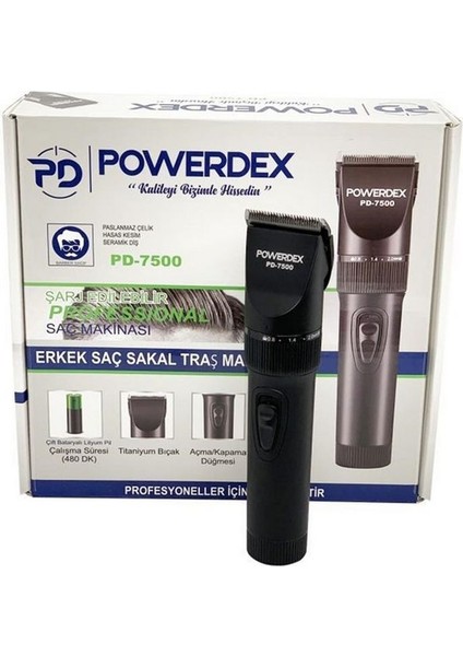 Powerdex PD-7500 Şarjlı Profesyonel Çift Bataryalı Traş Makinesi fiyatları