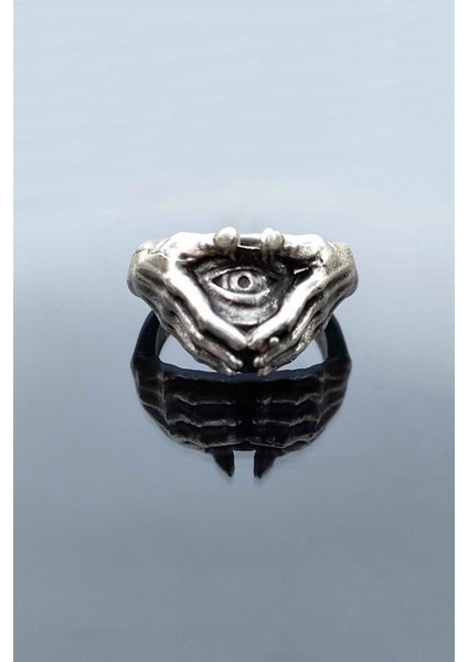 Illuminati Göz Antik Gümüş Kaplama Ayarlanabilir Yüzük fiyatları