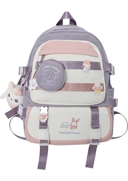 Ortaokul Öğrencilerinin Kontrast Renkli Sırt Çantası(Yurt Dışından)