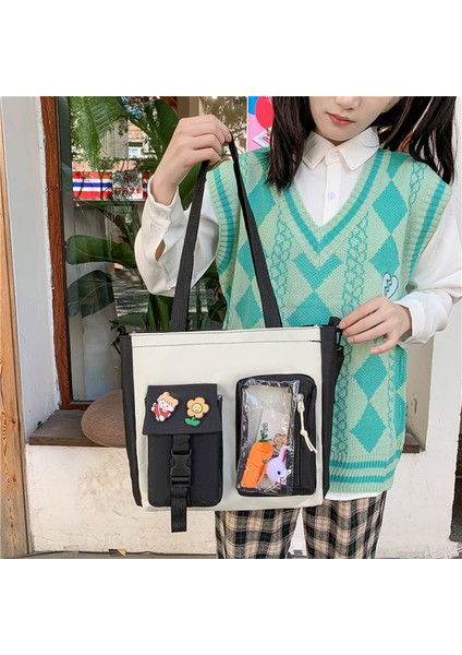 4 Parça Okul Çantası Seti - Siyah (Yurt Dışından) fırsatları