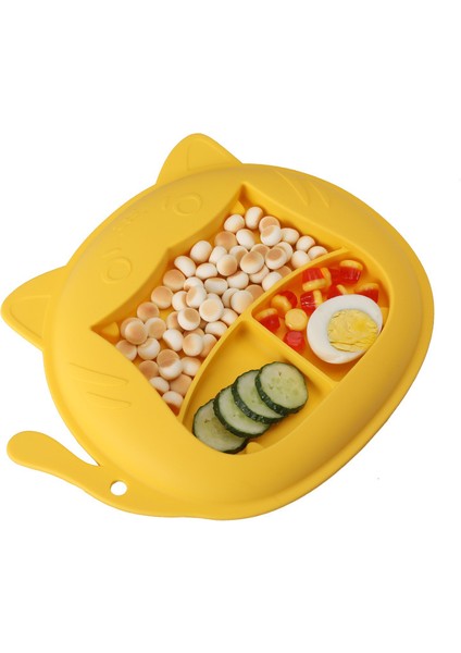 Bebek Yemek Tabağı Bebek Çocuk Sofra Silikon Vantuz Bölünmüş Gıda Takviyesi Kase Şeytanın Gözü(Yurt Dışından)