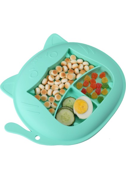 Bebek Yemek Tabağı Bebek Çocuk Sofra Silikon Vantuz Bölünmüş Gıda Takviyesi Kase Şeytanın Gözü(Yurt Dışından)