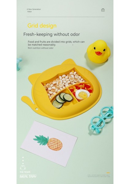 Bebek Yemek Tabağı Bebek Çocuk Sofra Silikon Vantuz Bölünmüş Gıda Takviyesi Kase Şeytanın Gözü(Yurt Dışından) fırsatları