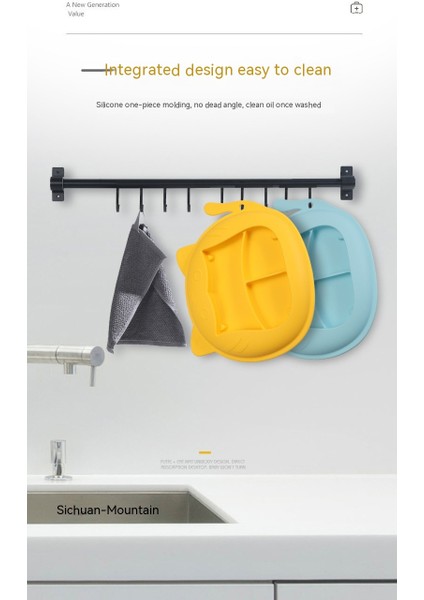 Bebek Yemek Tabağı Bebek Çocuk Sofra Silikon Vantuz Bölünmüş Gıda Takviyesi Kase Şeytanın Gözü(Yurt Dışından) indirimleri