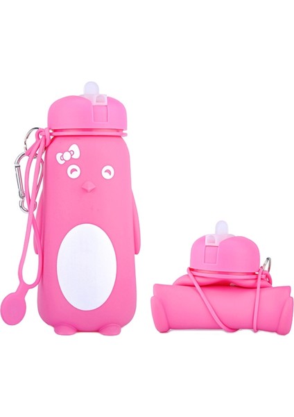 Açık Trav Silikon Su Şişesi, Renk: Penguen Pembesi (Yurt Dışından)
